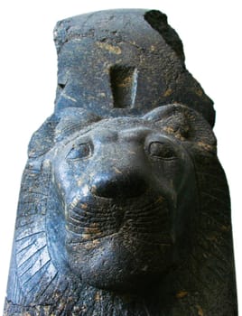 Granodiorite stone head of Statue of the Goddess Sekhmet