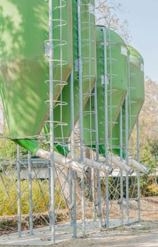 Agricultural green silos. Silos for animal food.