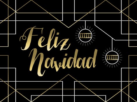 Merry Christmas greeting card Spanish language