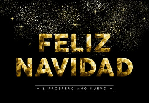 Merry Christmas greeting card in Spanish language