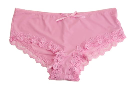 Pink panties with high waist. Isolate on white.