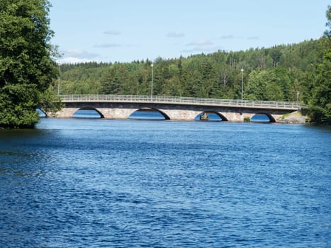 old stonebridge over the lake no cars on the bridge