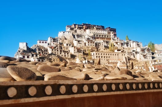 Thiksey Gompa or Thikse Monastery, the Tibetan Buddhist monastery of the Yellow Hat Gelugpa. Ladakh, India