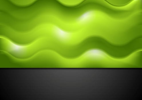 Abstract green waves background