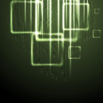 Green shiny technology background