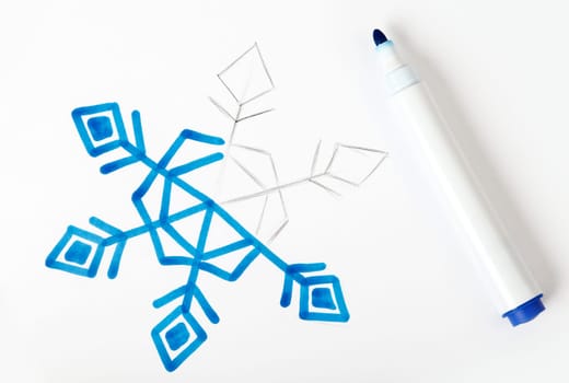 picture of snowflake illustration on white paper
