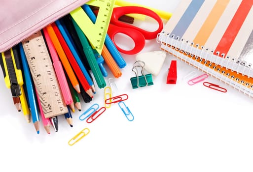 school and student stationery supplies with place for text