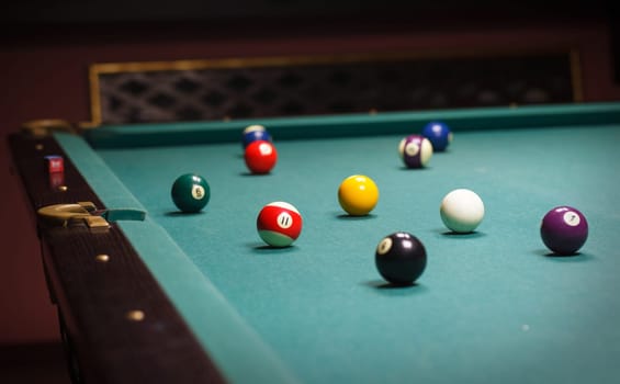 Billiard balls on the table