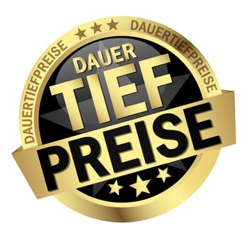 colored button with banner and text - Permanent low prices
