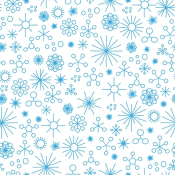very abstract seamless snow fall background colored with blue stars
