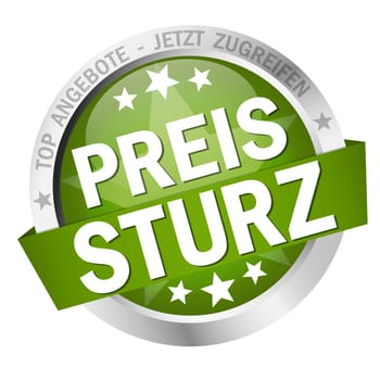 colored button with banner and text - price drop