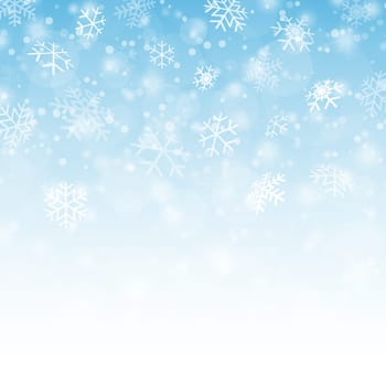 white snow fall background with gradient colors blue to white