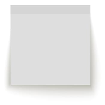 sticky paper with shadow colored gray on white background