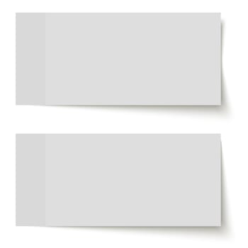 two different sticky papers with shadow colored gray on white background
