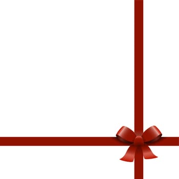 Bow with ribbons colored red isolated on white background