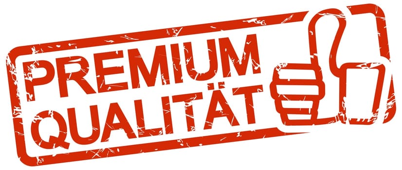 grunge stamp with frame colored red and text premium quality