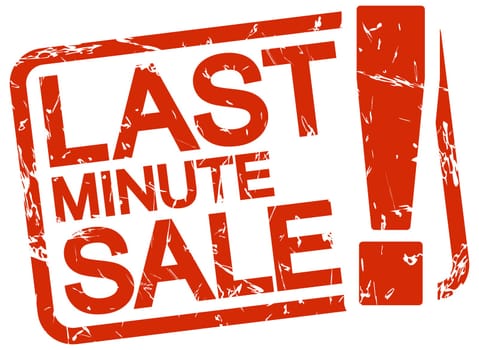 grunge stamp with frame colored red and text last minute sale !