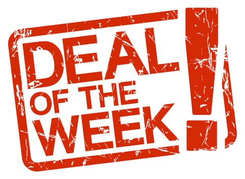 grunge stamp with frame colored red and text deal of the week