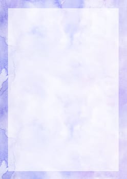 A4 size purple watercolor drawing paper background with border