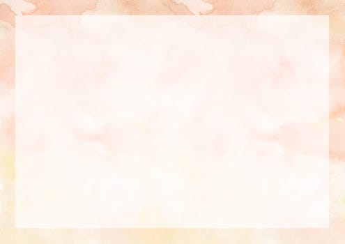 A4 size orange watercolor drawing paper background with border