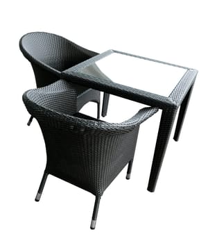 Outdoor cafe furnitures - two chairs and coffee table