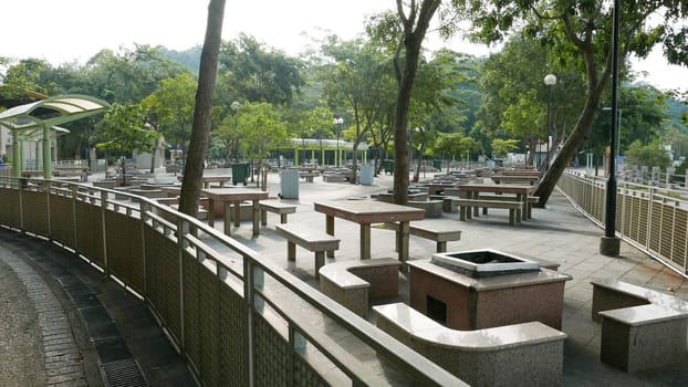 Outdoor barbeque place at daytime
