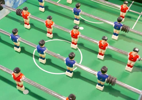 Soccer football game machine closeup