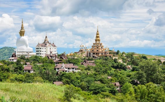 Beautiful panorama view of Wat Pha Sorn Kaew on the mountain in Petchabun, Thailand