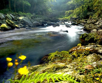 The beautiful river on north of Taiwan barrel river