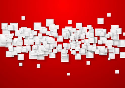 White and red abstract tech background