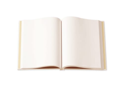 empty book and page with white background