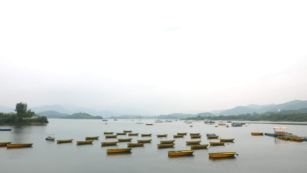 Fishing boats in the peaceful harbor