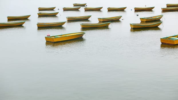 Fishing boats in the peaceful harbor