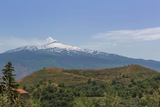 The volcano Aetna in Sicily and the side volcano Mojo