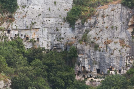 The necropolis of the dead city tombs of Pantalica