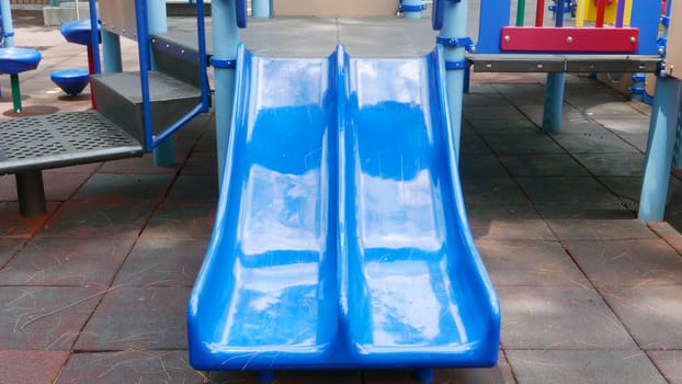 Colorful playground setup in sunny day
