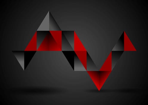 Abstract dark triangles infographics design