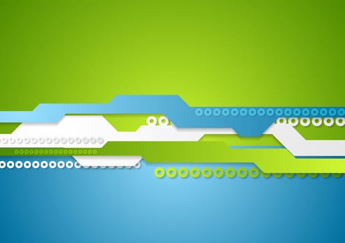 Green blue technology background