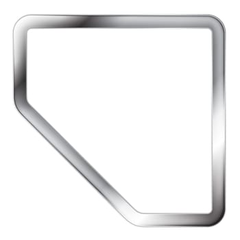 Abstract metallic silver frame