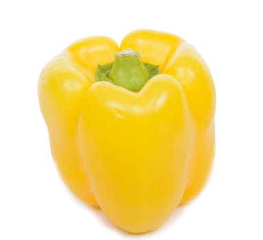 yellow pepper closeup isolated on white background