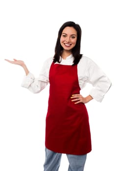 Attractive female baker posing