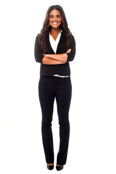 Full length portrait of confident business woman