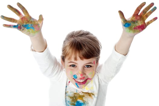 Girl having fun with colors