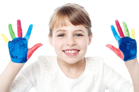 Different colors on kid's palm