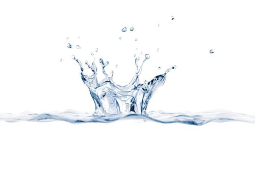 Splash water isolated on white background.