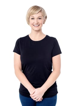 Attractive smiling middle aged lady