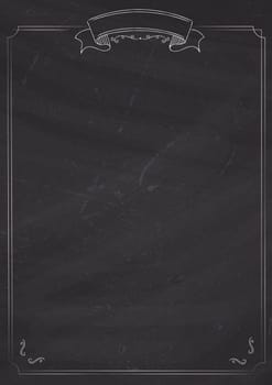 A4 size vertical Cafe menu classic blackboard background