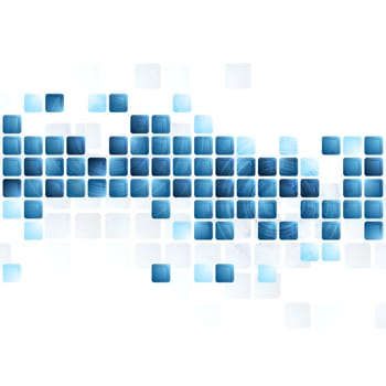 Blue tech squares on white background. Vector design