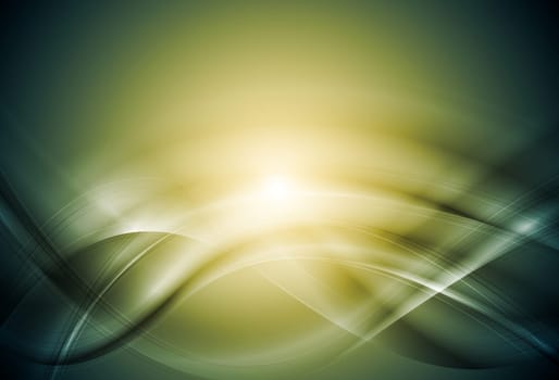 Green blurred abstract waves