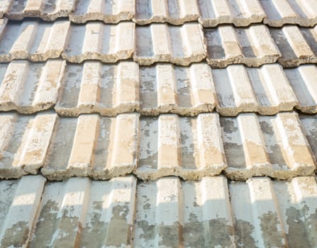 Pattern of tiles on the old roof , stock photo